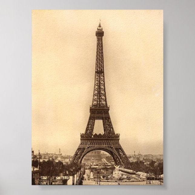 Póster Vintage Eiffel Tower Print (Frente)