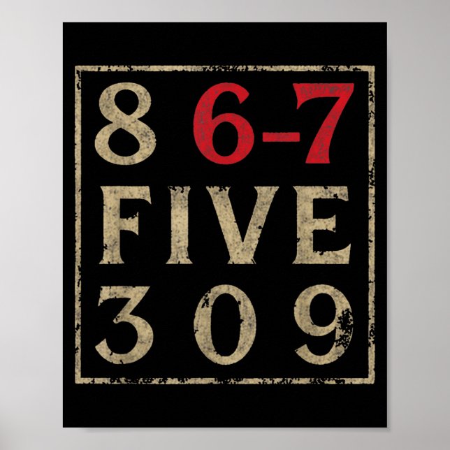 Póster Vintage Eighties 867 Five 309 Nostalgic And Funny  (Frente)