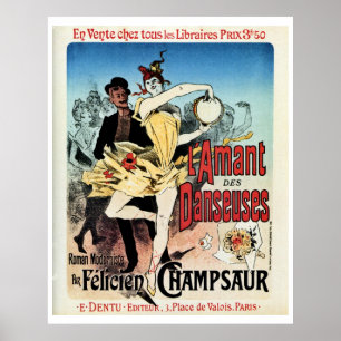 Póster Vintage el amante del anuncio del libro de las