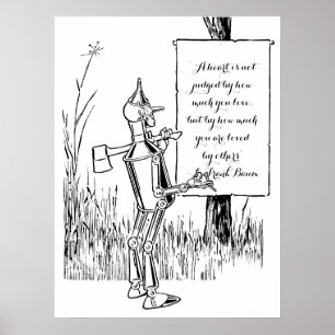 Póster Vintage El Mago de Oz, Hombre de Hojalata Leyendo 