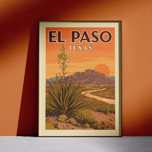 Póster Vintage El Paso Texas