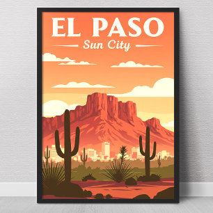Póster Vintage El Paso Texas