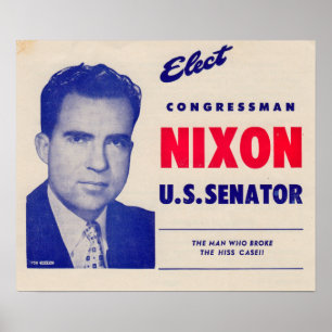 Póster Vintage Elect Congressman Nixon Senator