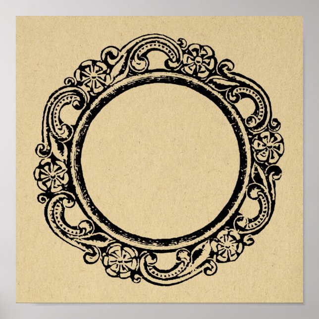 Póster Vintage Elegant Circular Frame PERSONALIZAR AGREGA (Frente)