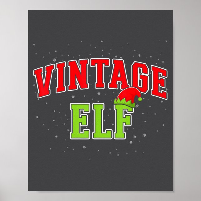 Póster Vintage Elf Christmas Family Matching Group Xmas  (Frente)
