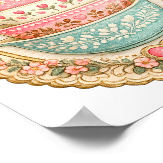 Póster Vintage Embroidered Mixing Bowls Poster | Cottagec