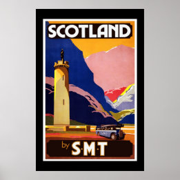 Póster Vintage Escocia por S.M.T Travel