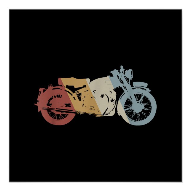 Póster Vintage estilo retro de motocicleta (Anverso)