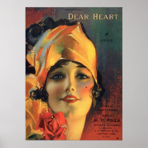 Póster Vintage estimado Heart