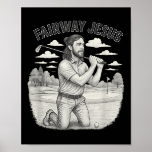 Póster Vintage Fairway De Jesus Christian Golfer Jesus Sp
