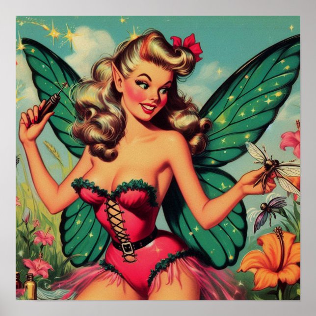 Póster Vintage Fairy Chica (Frente)