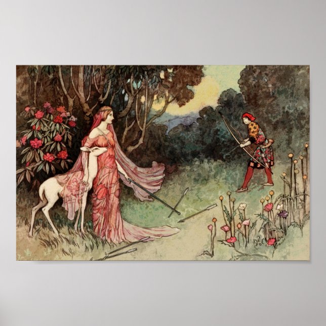 Póster Vintage Fairy Tale Illustration (Frente)