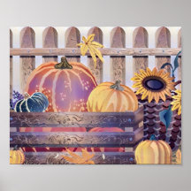 Vintage Fall calabazas de otoño acuarela