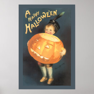Póster Vintage Feliz Halloween de Ellen Clapsaddle