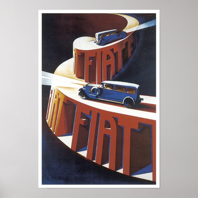 Póster Vintage Fiat Ad (Frente)