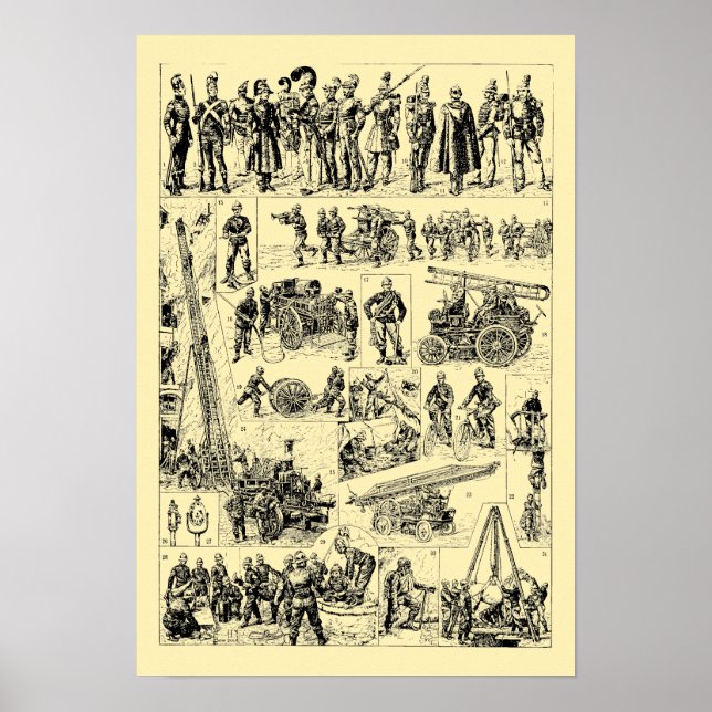 Póster Vintage Firefighter Art (Frente)