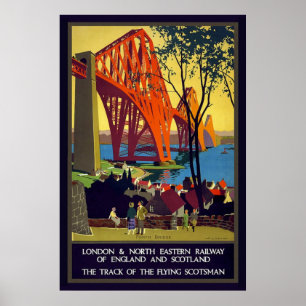 Póster Vintage Firth of Forth Bridge Poster de Escocia