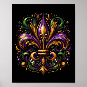 Póster Vintage Fleur De Lis New Orleans Mamáes De Traje D