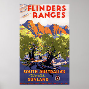 Póster Vintage Flinders Range South Australia Winter Sun