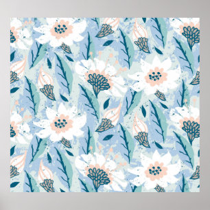 Póster Vintage floral de mano audaz