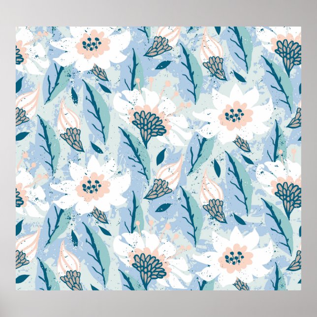 Póster Vintage floral de mano audaz (Frente)