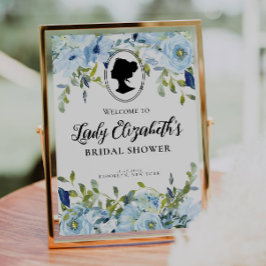 Póster Vintage Florals Regency Era Bienvenida Ducha Brida