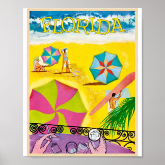 Póster Vintage Florida Travel Art Poster