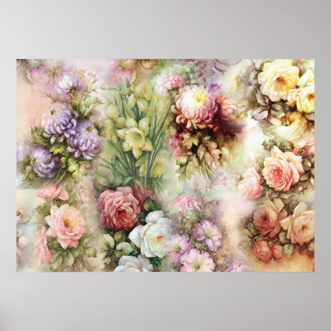 Póster Vintage Flowers (Frente)