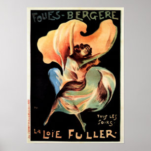 Póster Vintage FOLIES BERGERE Art Nouveau Women Pin up