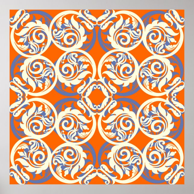 Póster Vintage fondo hermoso, patrón ininterrumpido, lu (Frente)