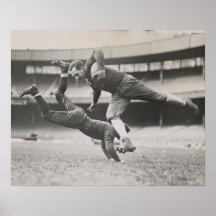 Vintage Football poster cueva de hombre blanco y n
