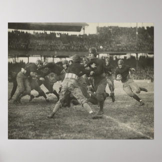Póster Vintage Football poster cueva de hombre blanco y n