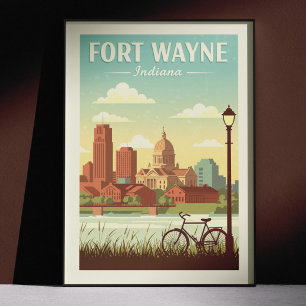 Póster Vintage Fort Wayne Indiana