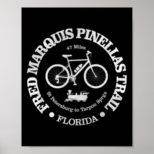 Póster Vintage Fred Marquis Pinellas Trail Ciclismo Flori