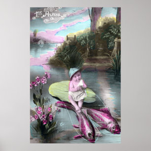 Póster Vintage French April Fool