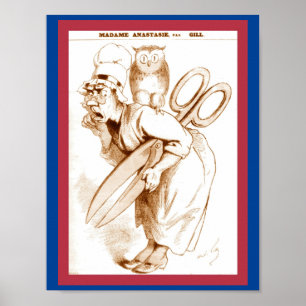 Póster Vintage French Censorship 1874 Cartoon Copy