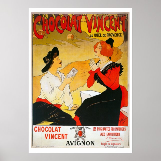 Póster Vintage French Chocolate Poster (Frente)