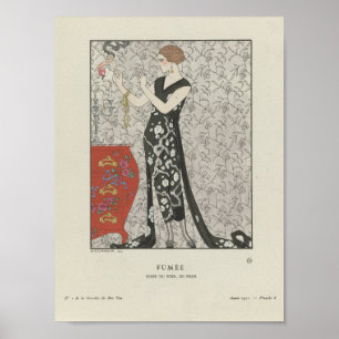 Póster Vintage French Fashion Illustration