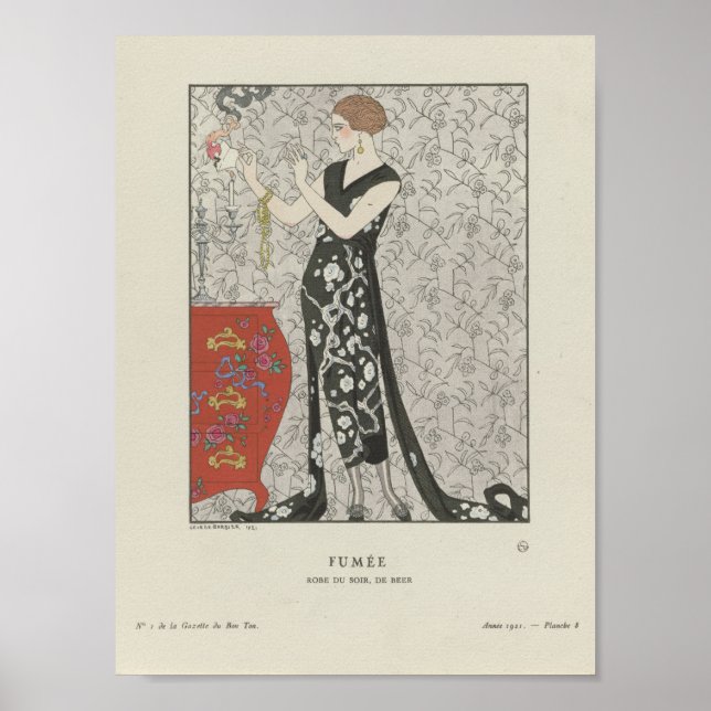 Póster Vintage French Fashion Illustration (Frente)