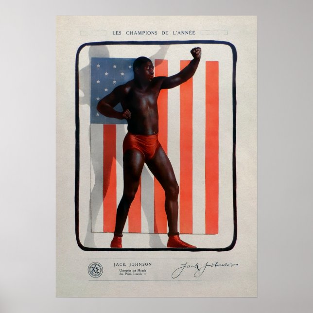 Póster Vintage French Jack Johnson (Frente)