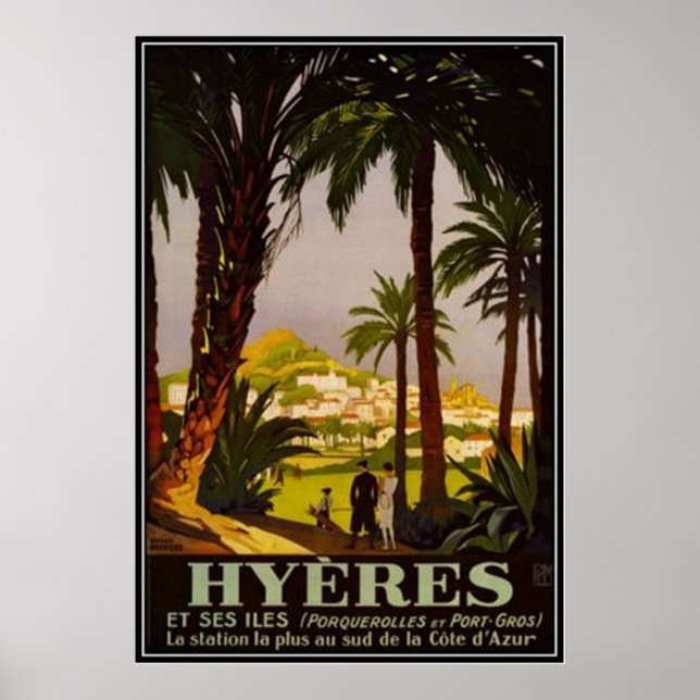 Póster Vintage French Riviera, Francia - (Frente)