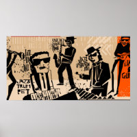 vintage fresco de poster de banda de jazz con trum