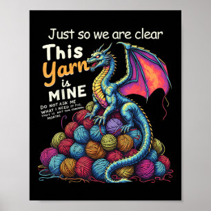 Póster Vintage Funny Yarn Dragon Knitt & amp; Crochet L