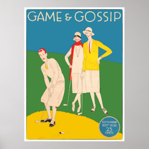 Póster Vintage Game And Gossip Golf Print
