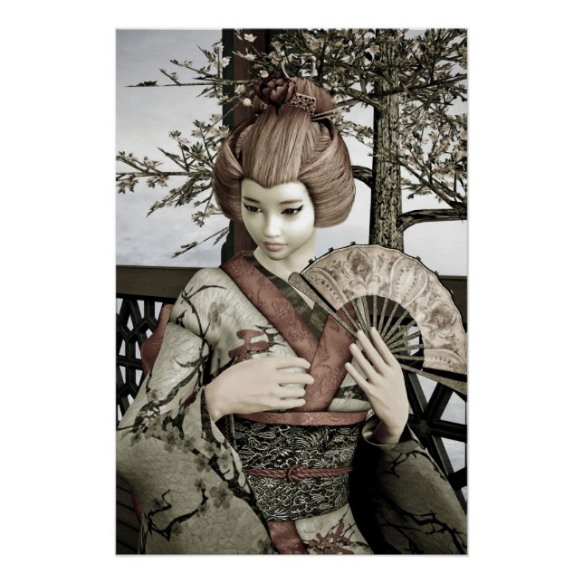 Póster Vintage Geisha (Anverso)