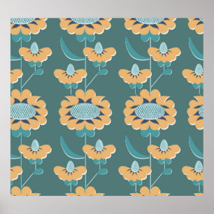 Póster Vintage geométrico: Motif náutico textil