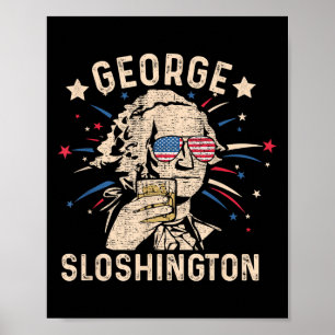 Póster Vintage George Sloshington Washington 4 De Julio