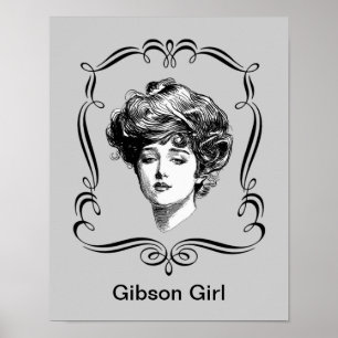 Póster Vintage Gibson Chica Art