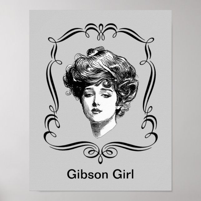 Póster Vintage Gibson Chica Art (Frente)