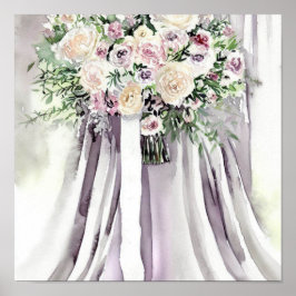 Póster Vintage Glam, Bridal Cascading Bouquet 1,